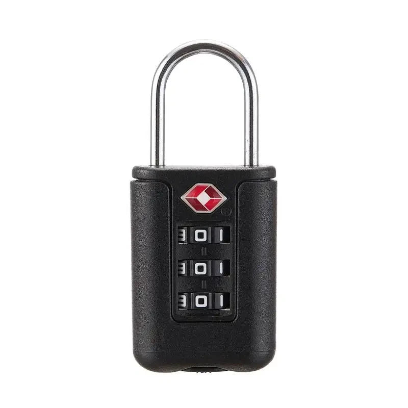 TSA Customs Code Lock for Travel Luggage, Password Changeable, Black Lock, Contrast Design, Padlock, 3-Digit Combination Lock