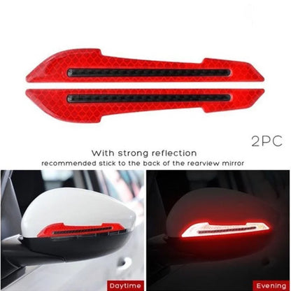 2Pcs/set, Car Rearview Mirror Reflective Sticker, Safety Warning Reflective Sticker, Car Rearview Mirror Decorative Strip