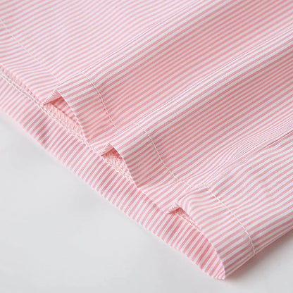 Striped Print Casual Shorts for Women, Elastic Waist Fashion Button Bottoms Streetwear, Chic Basic Y2K Loose Shorts