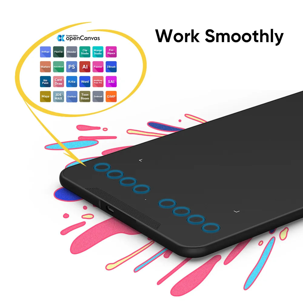 XPPen Deco Mini7 V2 Graphics Tablet, 7*4.3 Inch Digital Drawing Tablet, 8 Keys 16384 Levels 60 Tilt for Art Drawing Signature