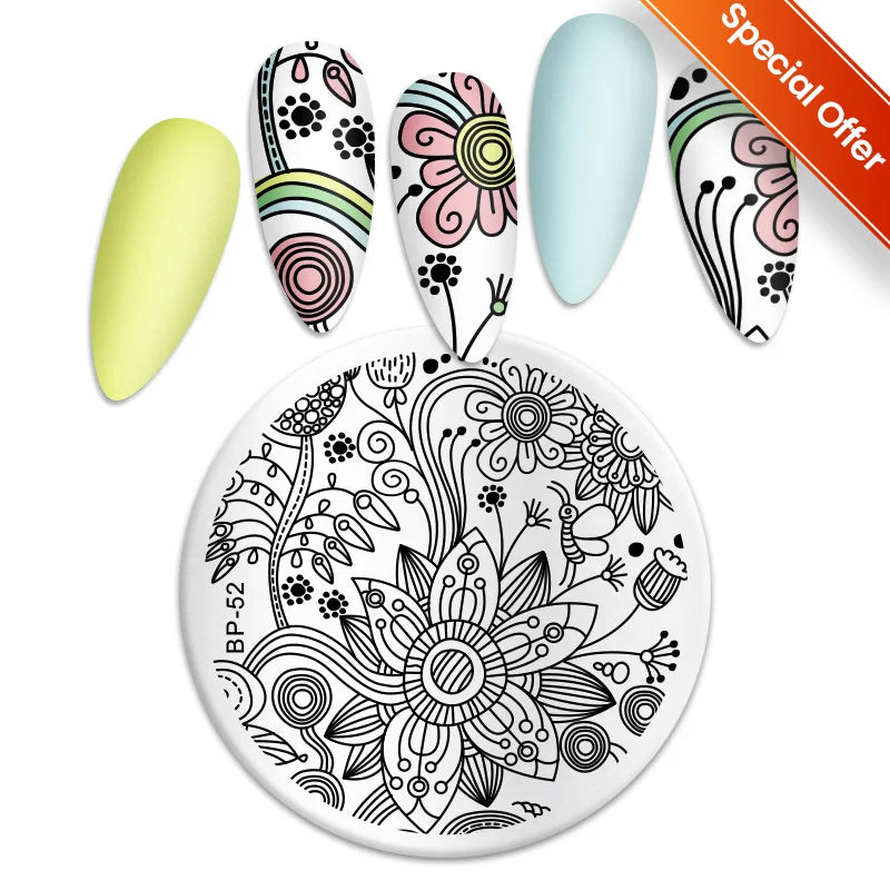 BORN PRETTY Stamping Plate Snowflake Winter Christmas Flower Snakes Design For Nail Polish Printing Template Tools Supplies