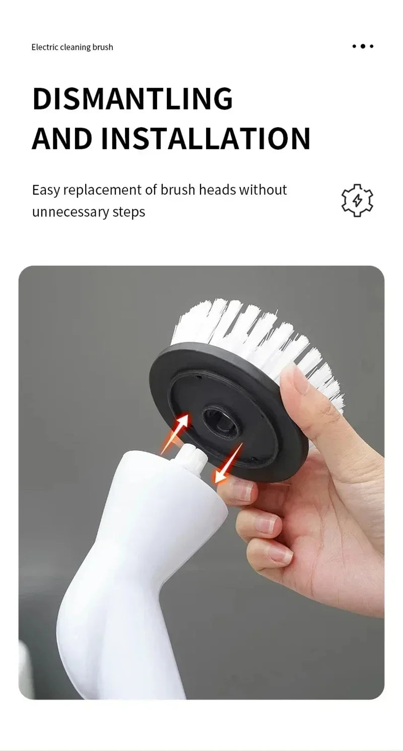 2000mAh, 6-in-1 Electric Cleaning Brush, Wireless Intelligence Rotary Cleaning Brush, Shower Clean Brush, Kitchen Bathroom, MIJIA