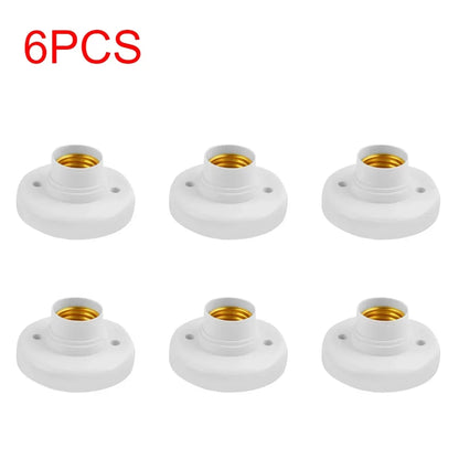1-20Pcs, 220V E27 Screw Lamp, Stand Light Bulb Socket Holder Adapter Base, Cap Socket White Ceiling Light Lamp Bulb Fixing Base