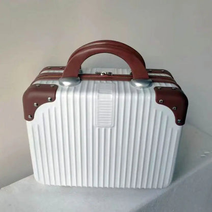 14-inch Lightweight Mini Travel Suitcase Cosmetic Box Waterproof Hand Luggage Organizer Makeup Case Portable Small Boarding Case