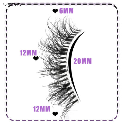 YSDO 5/10 Pairs Half Lashes Cat Eyelashes Soft Natural Clear Band False Lashes Natural Wispy Faux 3d Mink Eyelashes Makeup Tools