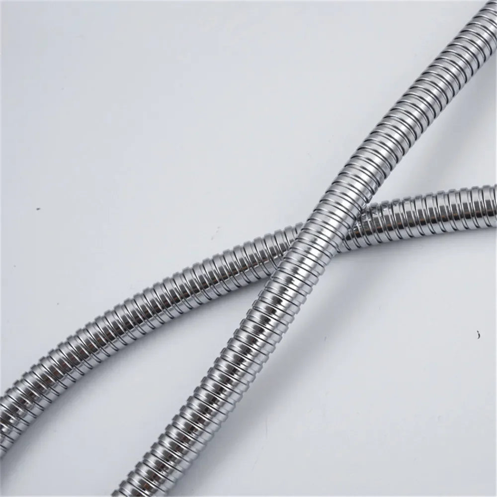 1.5/2M Black/Silver SUS 304 Flexible Shower Hose Long Bathroom Shower Pipe Extension Water Pipe Pull Pipe Bathroom Accessories