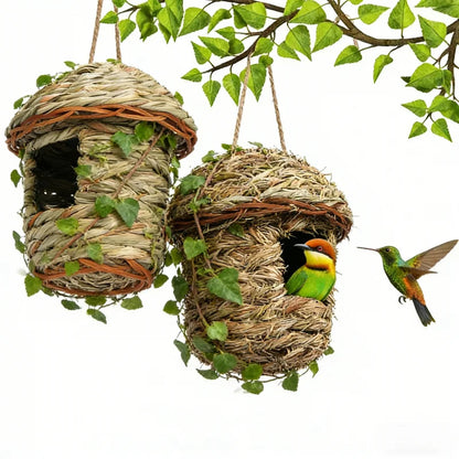 Outdoor Ecological Handmade Straw Parrot Bird Nest Creative Birdcage Ornament Supplies Garden Decoration Birdhouse Pastoral Style