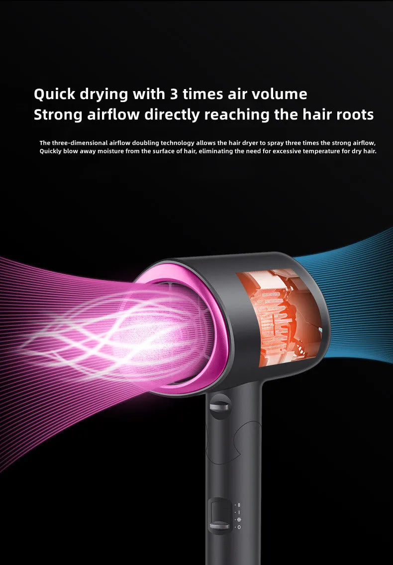 Popular Foldable Hair Dryer 1800W Blue Light Negative Ion Super Silent US/EU/UK Plug 110V/220V Home Barber Recommended