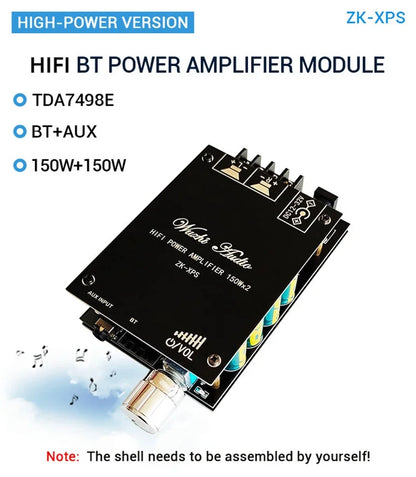 2*100W TDA7498E Audio Power Amplifier Bluetooth-compatible 5.0 Stereo HiFi Class D Digital Home Theater AUX Music AMP