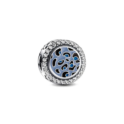 Blue Sparkling Zircon Star Moon Series Charms Beads Fit Original Bracelet Women DIY Pendant Accessories Jewelry 925 Silver Gifts