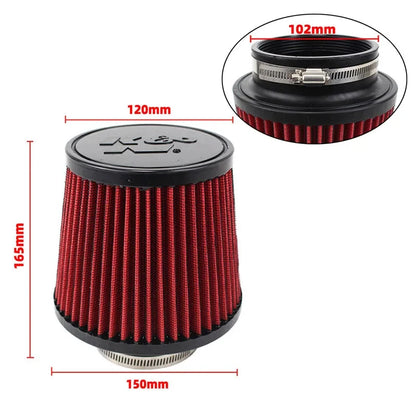 Car Mushroom Head Universal High Flow Intake Air Filter 102mm 89mm 76mm 3 3.5 4 Inch Cone Tapered Air filters for K&N 14084-2