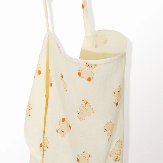 Muslin Nursing Cover for Baby Breastfeeding Breastfeeding Cover-up with Arch Neckline for Women Nursing Apron Stroller Cover