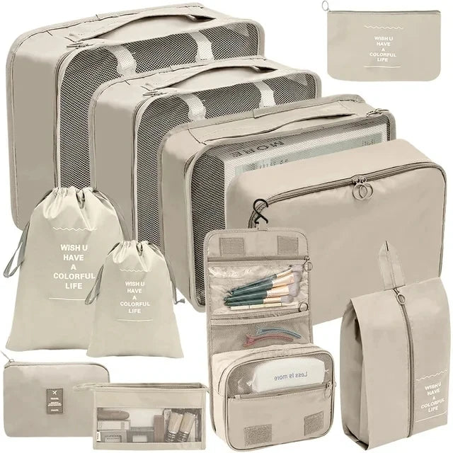 11 PCS/Set Travel Storage Bag Clothes Organizer Bags Luggage Suitcase Organizer Waterproof Wash Bag Clothes Storage Ziplock Bag