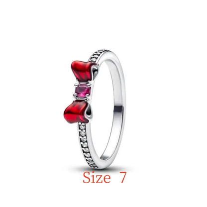 New 925 Silver bow Heart-shaped Ring Necklace Suitable for Valentine's Day,Holiday Gifts for Women DIY High-end ,Fashion Jewelry