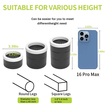 Stackable Furniture Heightening Foot Pads: Table Leg Pads, Coffee Table & Cabinet Base Risers, Bed Leg Heightening Pads