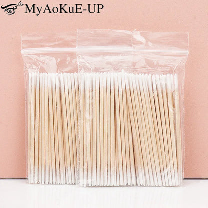 100/300Pcs, Double Head Cotton Swab, Women Makeup, Cotton Buds Tip For Medical Wood Sticks, Nose Ears Cleaning Health Care Tools