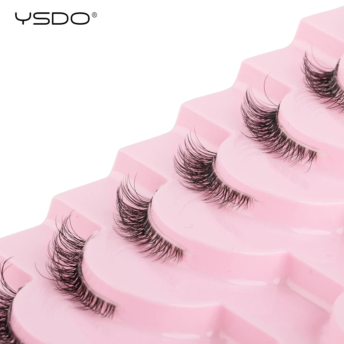 YSDO 5/10 Pairs Half Lashes Cat Eyelashes Soft Natural Clear Band False Lashes Natural Wispy Faux 3d Mink Eyelashes Makeup Tools