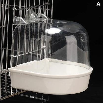 Hanging Bird Bath Cube Parrots Bathtub Bath Shower Box Cage Accessory for Little Bird Canary Budgerigar Cockatiel Lovebird Boxes