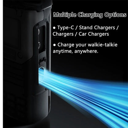 Quansheng UV-K6 Walkie Talkie 5W Radio de banda aérea Carga tipo C UHF VHF DTMF FM Scrambler NOAA Frecuencia inalámbrica Radio CB de dos vías