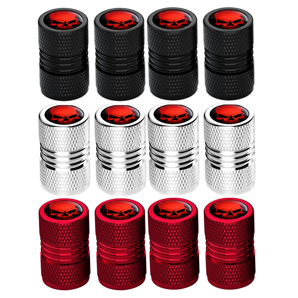 4Pcs Anodized Aluminum Tire Valve Caps, Corrosion Resistant, Universal Stem Covers for Cars Trucks Motorcycles SUVs and Bikes