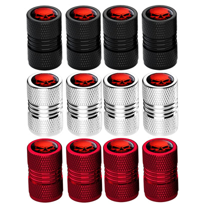 4Pcs Anodized Aluminum Tire Valve Caps, Corrosion Resistant, Universal Stem Covers for Cars Trucks Motorcycles SUVs and Bikes