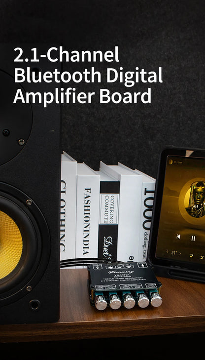 2.1 Channel Bluetooth 5.0 Subwoofer Amplifier Board 50W x 2 + 100W Power Audio Stereo Amplifier Board Bass AMP AUX