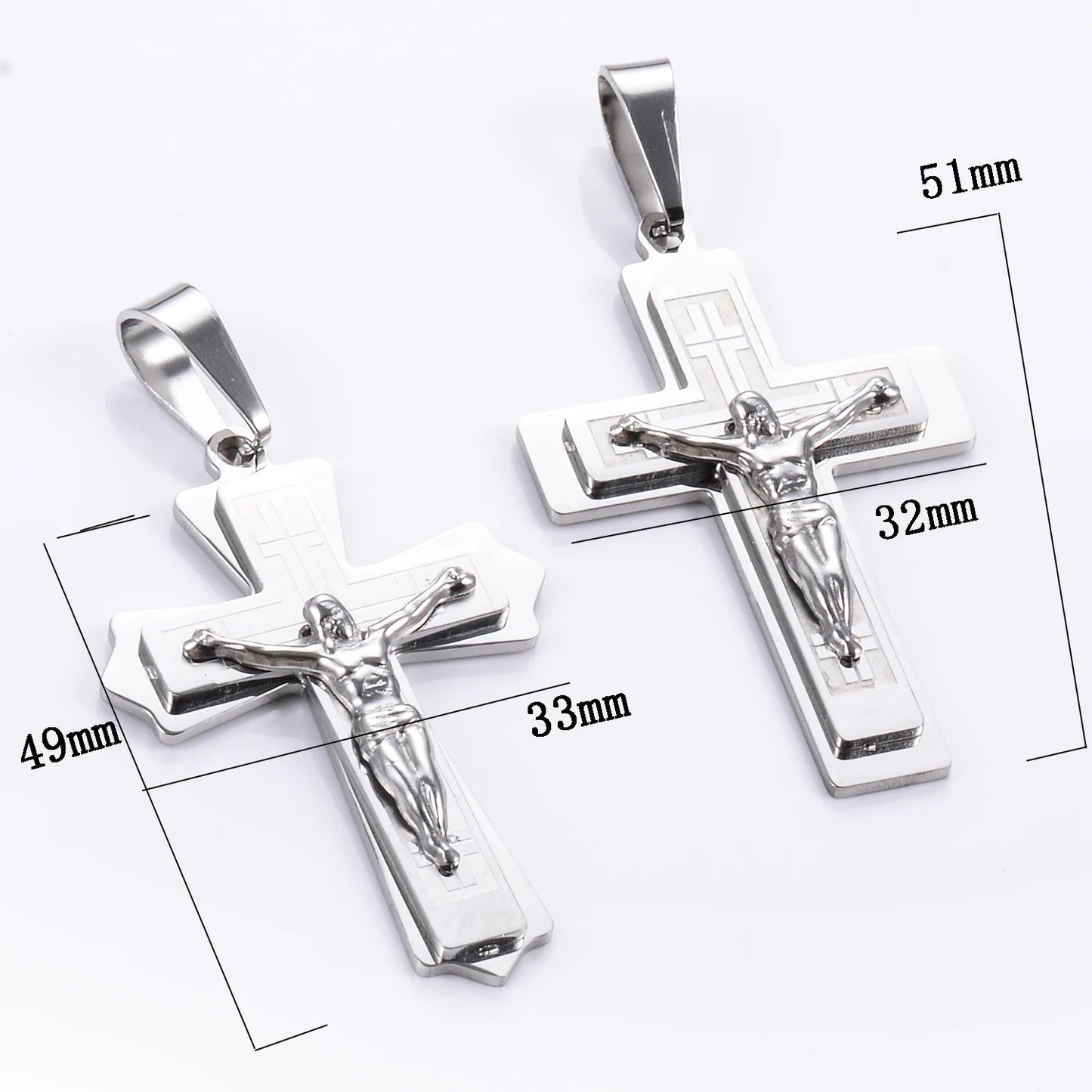 Stainless Steel Cross Pendant Jesus Prayed Fashion Men Women Metal Geometry Punk Gothic Party Jewelry Vintage Gifts