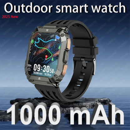New 1000mAh Battery Smart Watch, 1.95 Inch AMOLED Screen, Men Outdoorsports Watch, IP68 Waterproof Bluetooth Call Sports Smartwatch