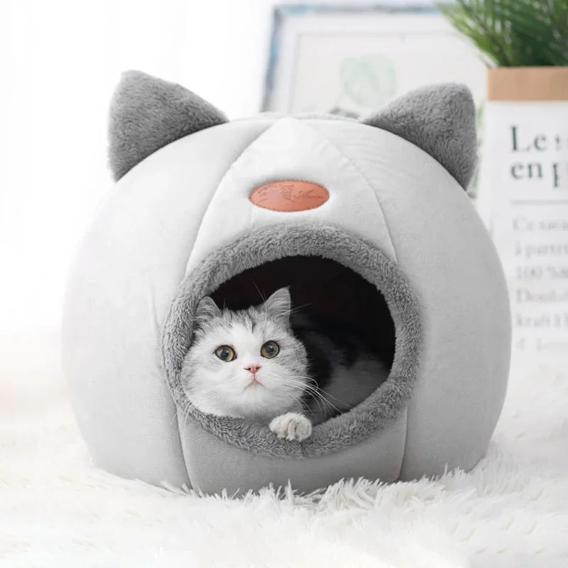 Pets Tent Cozy Cave Nest Indoor Pet Deep Sleep Comfort Cat Bed Iittle Mat Basket Small Dog House Products Semi-enclosed Cat Bed