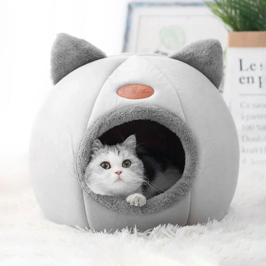 Pets Tent Cozy Cave Nest Indoor Pet Deep Sleep Comfort Cat Bed Little Mat Basket Small Dog House Products Semi-enclosed Cat Bed