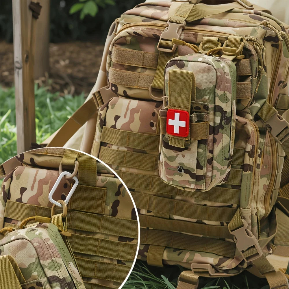 Tactical First Aid Kit Tourniquet Medical Rescue Molle Pouch Survival Gear for Camping Hiking Emergency Preparedness
