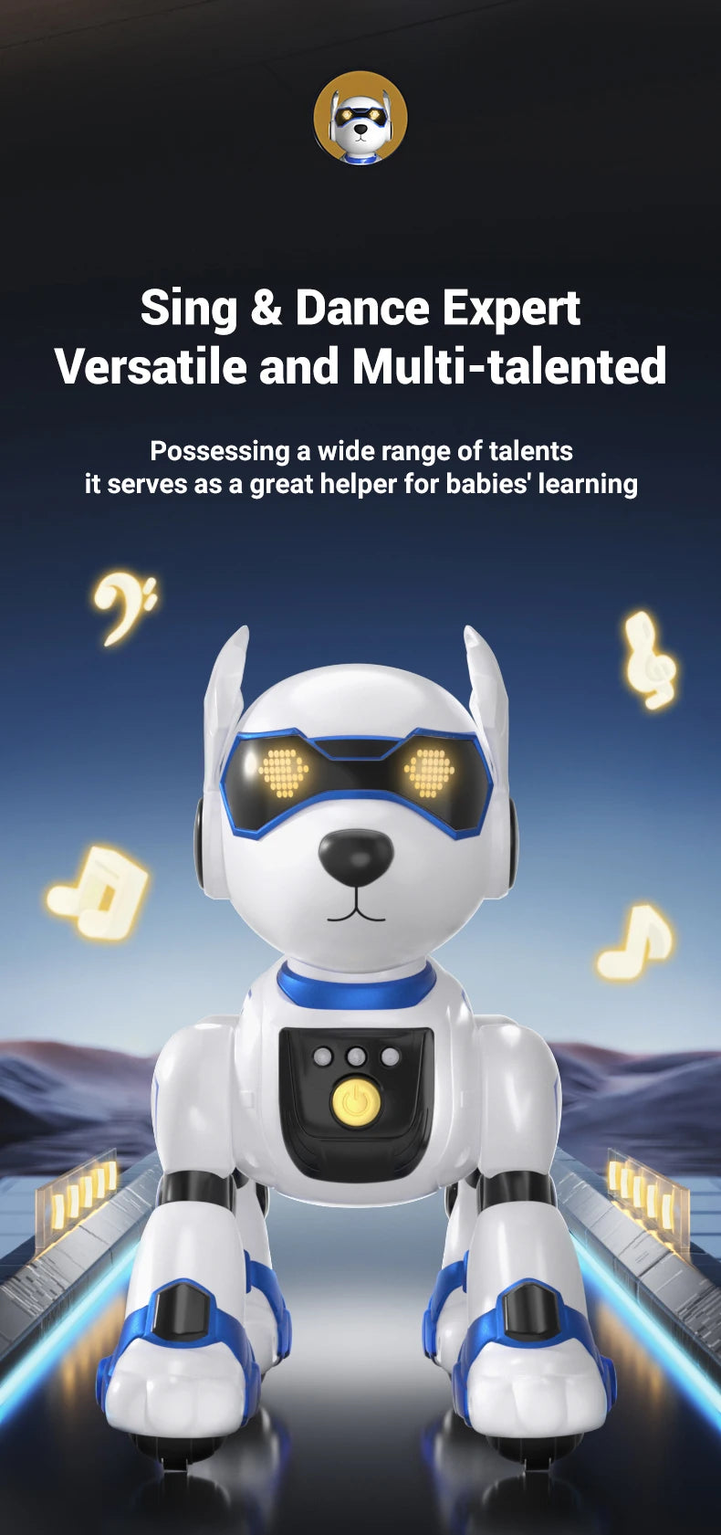 Funny RC Robot Electronic Dog Stunt Dog Voice Command Programmable Touch-sense Music Song Robot Dog for Boy Girls Children Toys