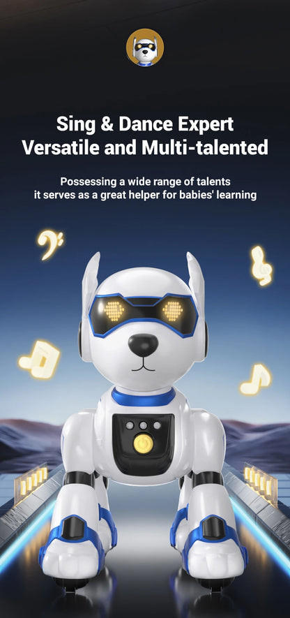 Funny RC Robot Electronic Dog Stunt Dog Voice Command Programmable Touch-sense Music Song Robot Dog for Boy Girls Children Toys