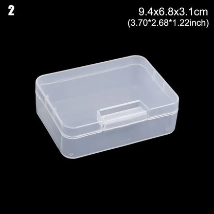 Various Shapes Plastic Transparent Storage Box, Small Items Sundries Organizer Case, Jewelry Earrings Rings Beads Container Tools