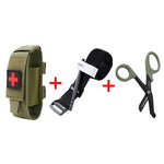 First Aid Kit Tourniquet Molle Survival Set Pouch Nursing Holder Scissors Bag Outdoor Equipment