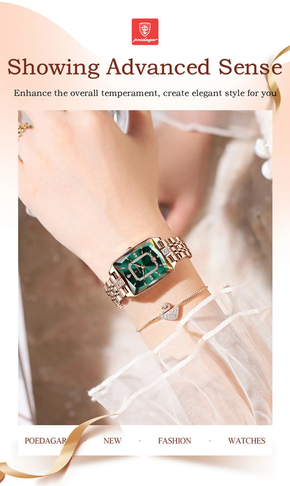 Luxury Watch For Woman, Waterproof Calendar High Quality Ladies Watch, Stainless Steel Quartz Women's Watches With Elegant Box, POEDAGAR