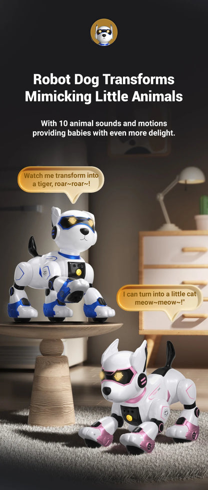 Funny RC Robot Electronic Dog Stunt Dog Voice Command Programmable Touch-sense Music Song Robot Dog for Boy Girls Children Toys