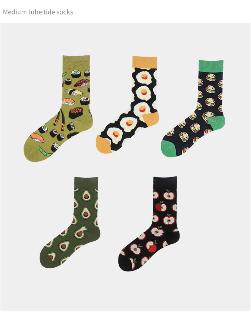 New cotton socks high-quality men's and women's British style casual Harajuku fashion novelty literary couple sexy socks
