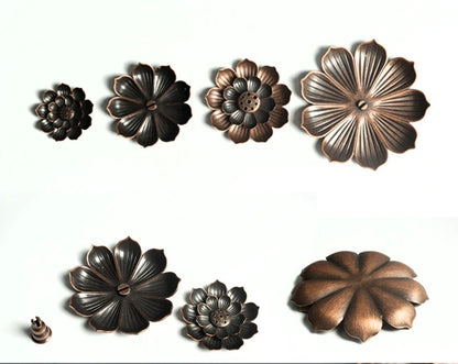 2 in 1 Alloy Incense Burner, Metal sandalwood Incense Sticks Holder, Buddhism Zen Lotus Sticks Incense Censer, Nasturtium Ashtray