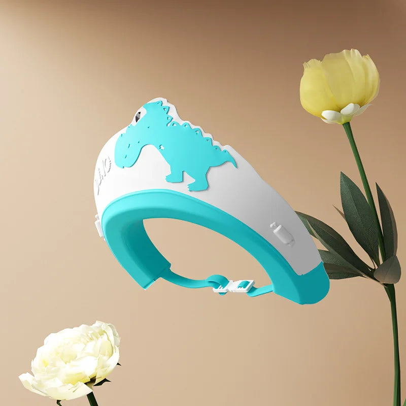 Adjustable Children's Shampoo Cap, Dinosaur Baby Shower Cap, Cartoon Bath Visor, Infant Hair Shield, Ear Protection, Waterproof