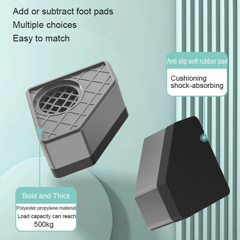 4pcs Anti Vibration Feet Pads Rubber Mat Slipstop Silent Dampers Stand Universal Washing Machine Refrigerator Furniture Foot Pad