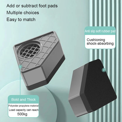 4pcs Anti Vibration Feet Pads Rubber Mat Slipstop Silent Dampers Stand Universal Washing Machine Refrigerator Furniture Foot Pad