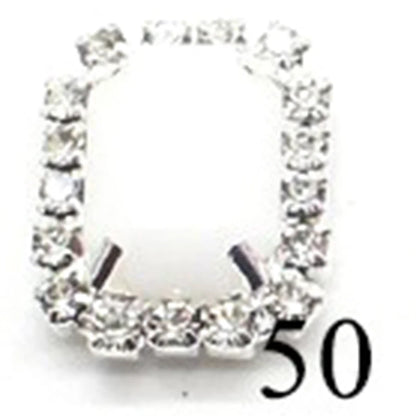 10Pcs, 15*20mm Metal Rectangle Rhinestone Sewing Accessories, DIY Clothing Hair Jewelry Decorative Accessories