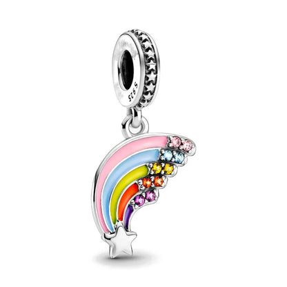 Hot Selling 925 Silver Pink Cake, Dog Paw, Luggage, Cup Bead Pendant Suitable for European Original Bracelet DIY Exquisite Jewelry