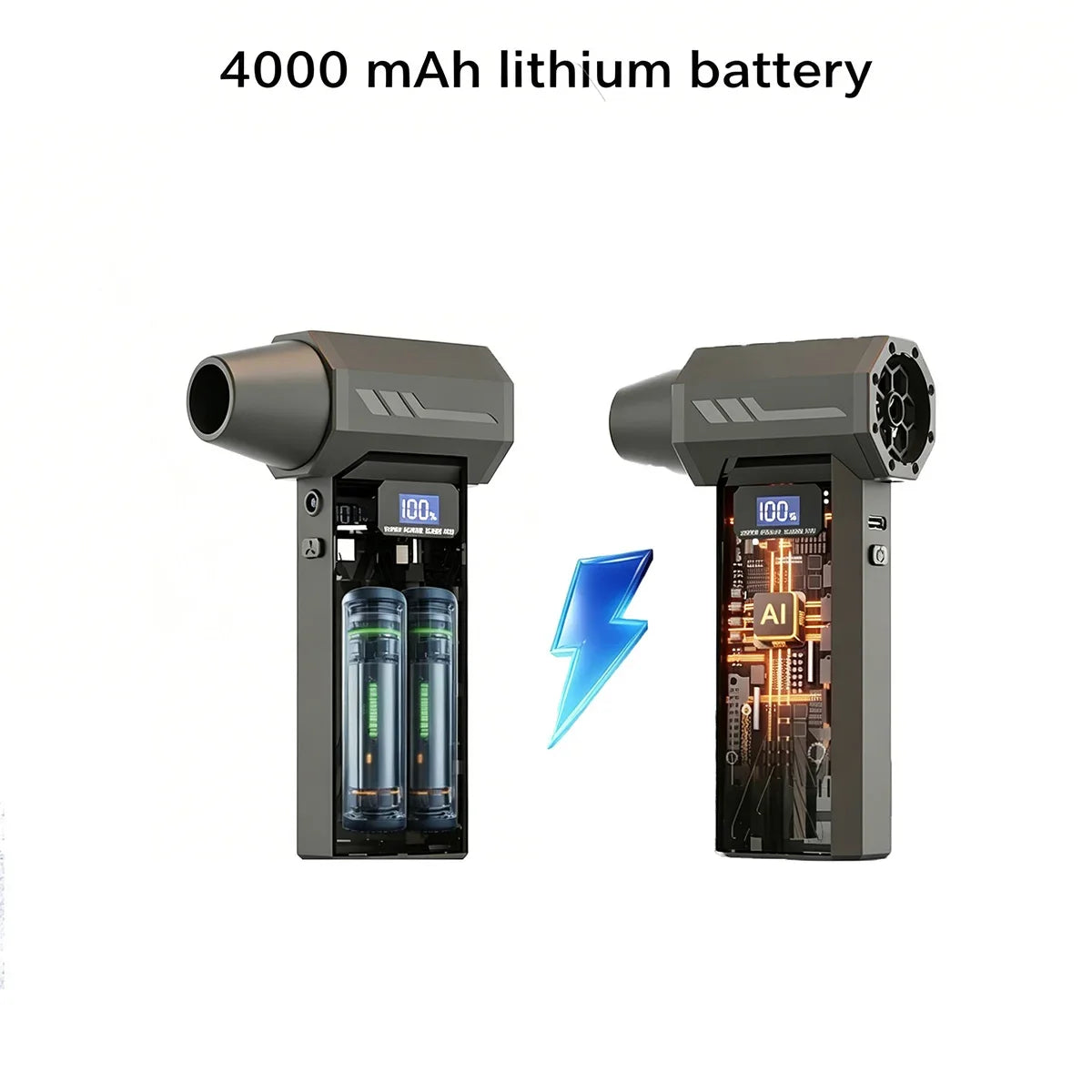Brushless Wireless Jet Fan Turbo 110000rpm Air Blower For Car Cleaning With LED Light Digital Display Portable Outdoor BBQ Use