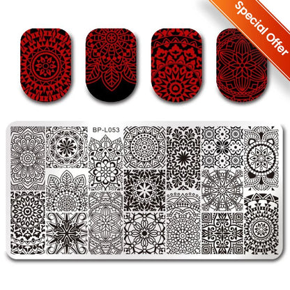 BORN PRETTY Stamping Plate Snowflake Winter Christmas Flower Snakes Design For Nail Polish Printing Template Tools Supplies