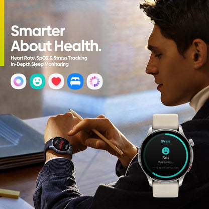 New Zeblaze Btalk 3 GPS Smartwatch with 1.43" AMOLED Screen, Dual Straps, Make/Answer Phone Calls, Heart Rate, SpO2, and Stress Tracking