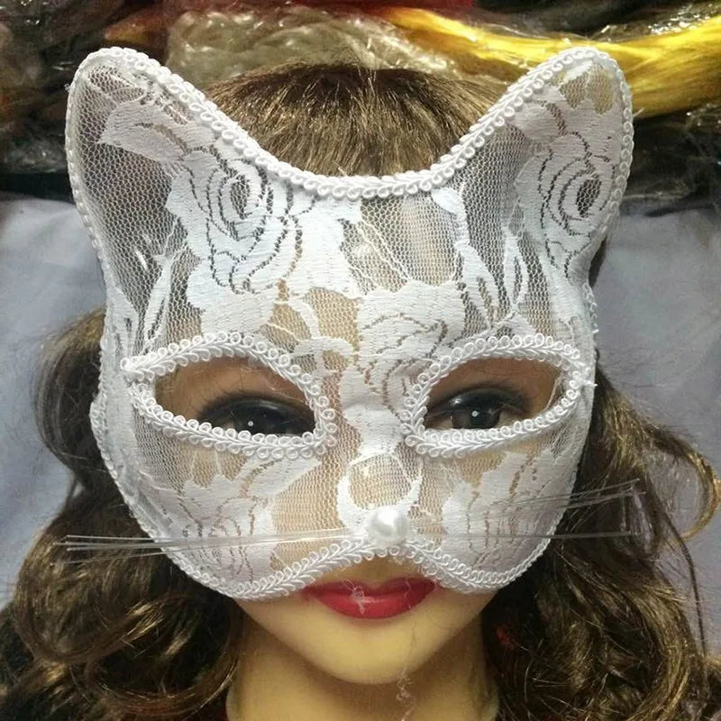 Sexy Lace Mask For Women Masquerade Party Props Halloween Cosplay Costume Accessories Half Face Cover Mask Animals Cat Eye Mask