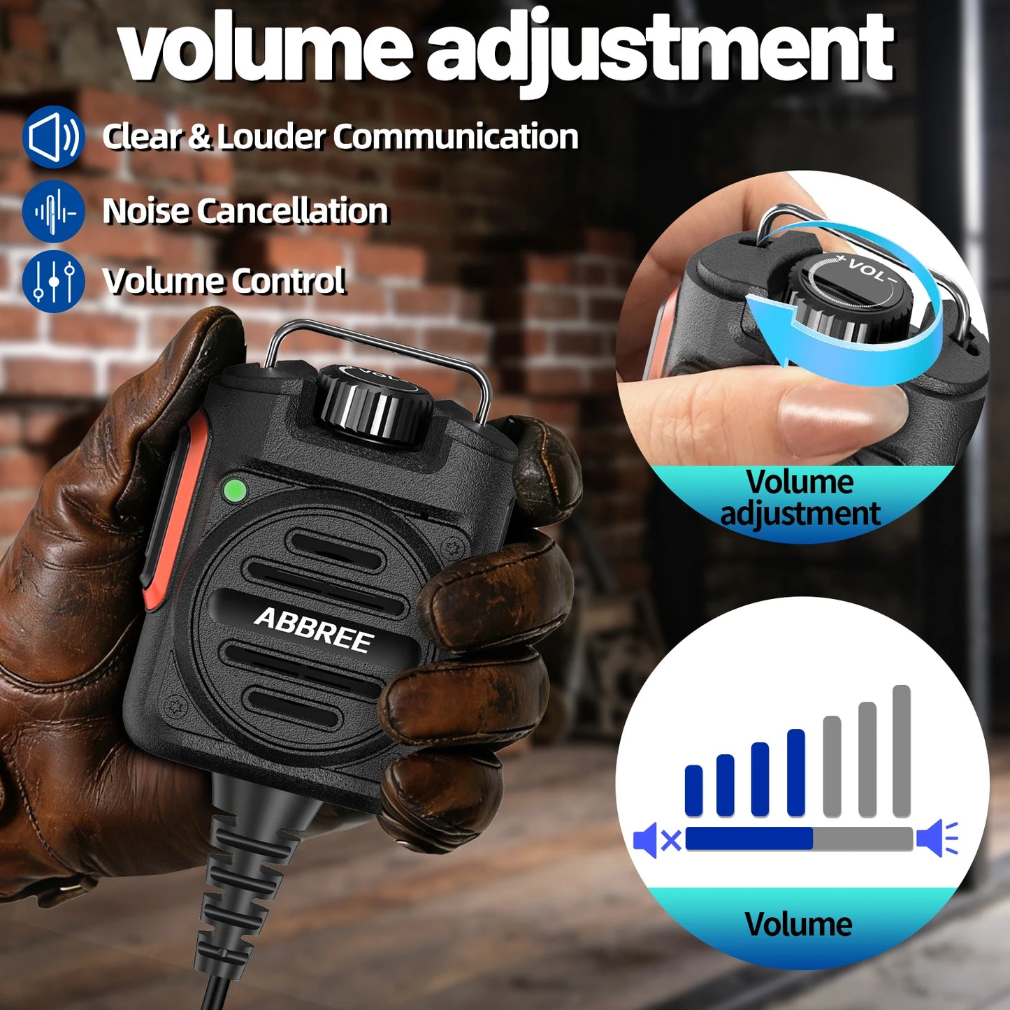 Baofeng AR-152 Tactical Remote Speaker Mic K Plug 2 Pin Volume Adjustable For AR-152 UV-5R UV-25 PRO Walkie Talkie Two Way Radio