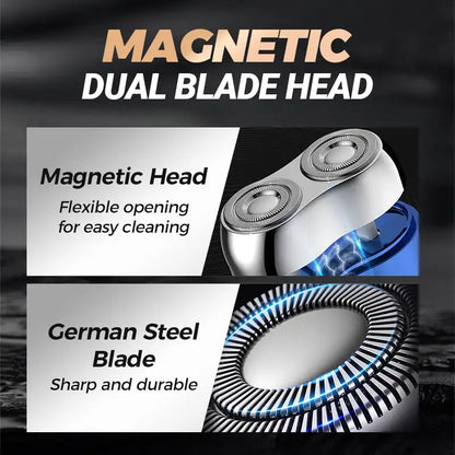 Mini Double Head Electric Shave Magnetic Suction Men's USB Rechargeable Portable Waterproof Shaver